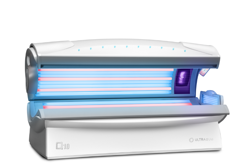Ultrasun Q10 hybrid tanning bed in dream white metallic