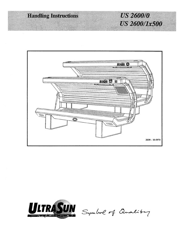 Ultrasun 2600 (1995) - Bed Manual
