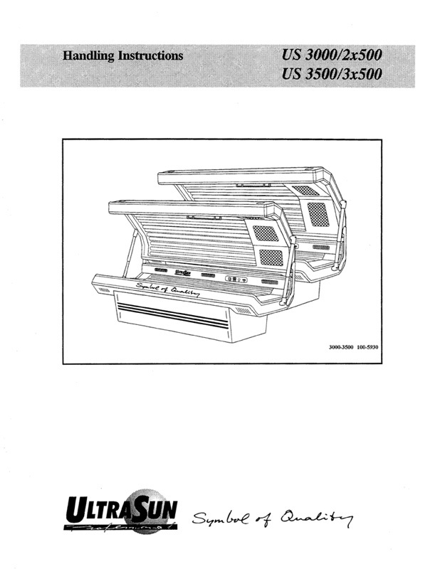 Ultrasun 3000 and 3500 (03-1995) - Bed Manual