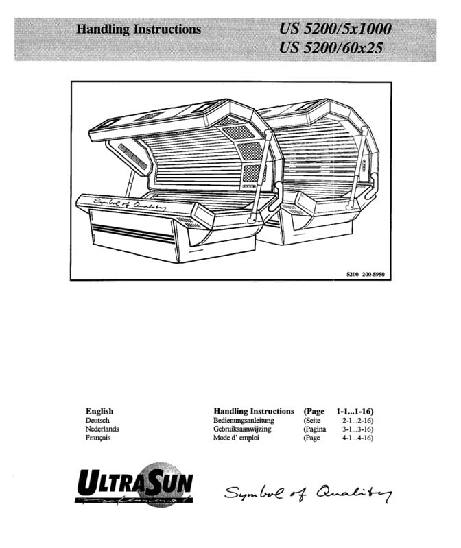 Ultrasun 5200 (1995) - Bed Manual