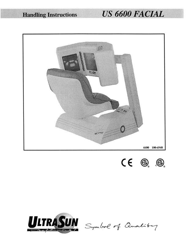 Ultrasun 6600 Facial Chair (1996) - Bed Manual