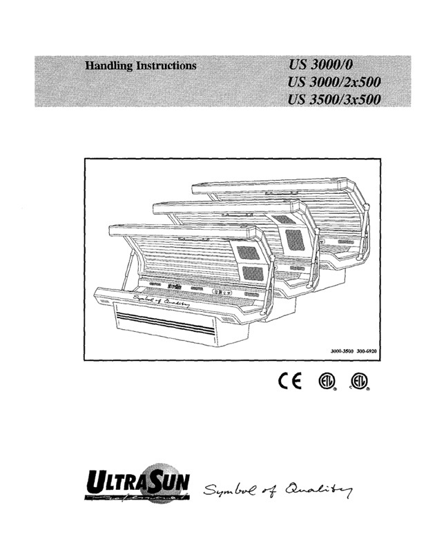 Ultrasun 3000 and 3500 (1996) - Bed Manual