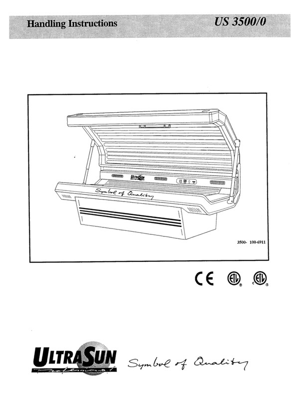 Ultrasun 3500 (1996) - Bed Manual