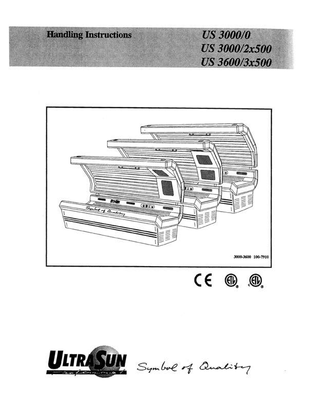 Ultrasun 3000 and 3600 (1997) - Bed Manual