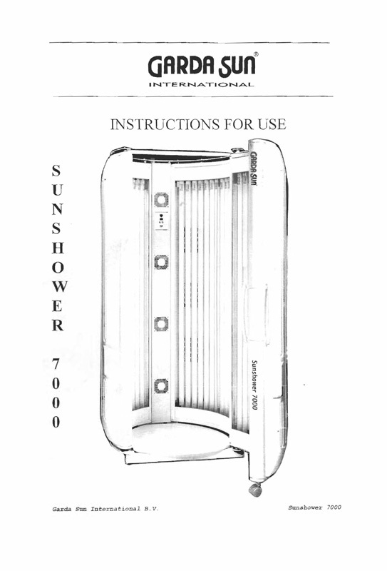 Gardasun Sunshower 7000 Standup (1998) - Bed Manual