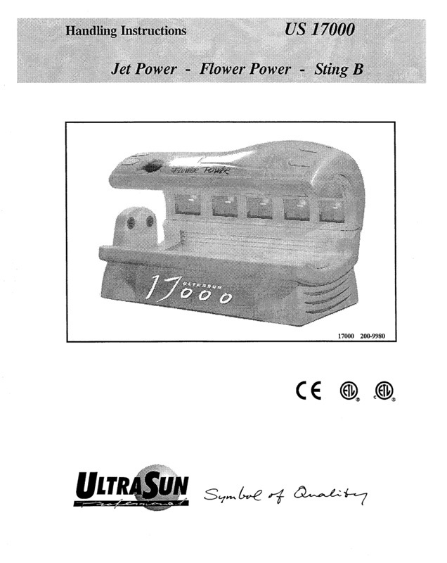 Ultrasun 17000 (JetPower, FlowerPower, StingBee) (1999) - Bed Manual