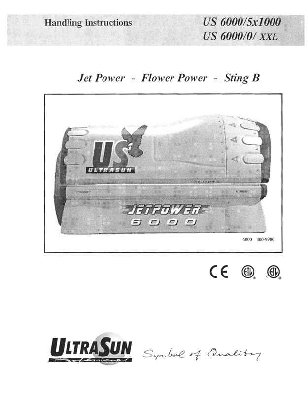 Ultrasun 6000 (JetPower, FlowerPower, StingBee) (08-1999) - Bed Manual