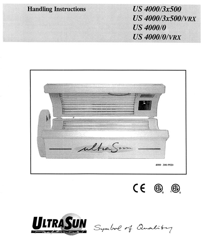 Ultrasun 4000 (02-1999) - Bed Manual