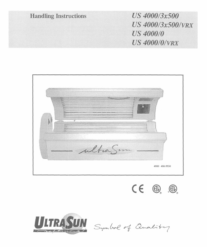 Ultrasun 4000 (03-1999) - Bed Manual