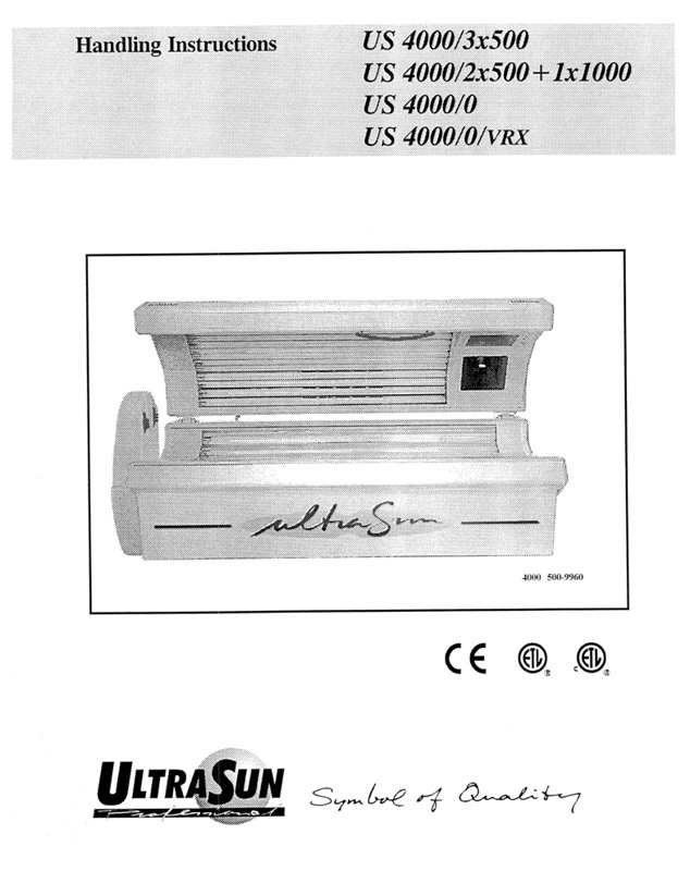 Ultrasun 4000 (06-1999) - Bed Manual