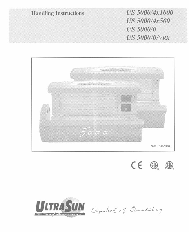 Ultrasun 5000 (02-1999) - Bed Manual