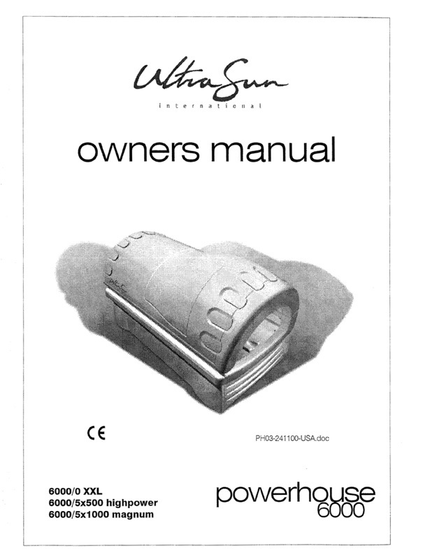 Ultrasun Powerhouse 6000 (2000) - Bed Manual