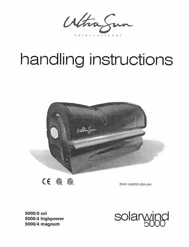 Ultrasun Solarwind 5000 (05-2000) - Bed Manual