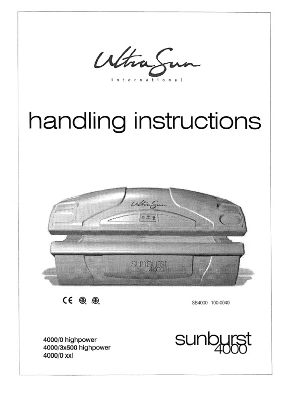 Ultrasun Sunburst 4000 (04-2000) - Bed Manual