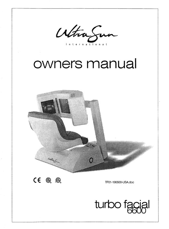 Ultrasun Turbo Facial Chair 6600 (2000) - Bed Manual