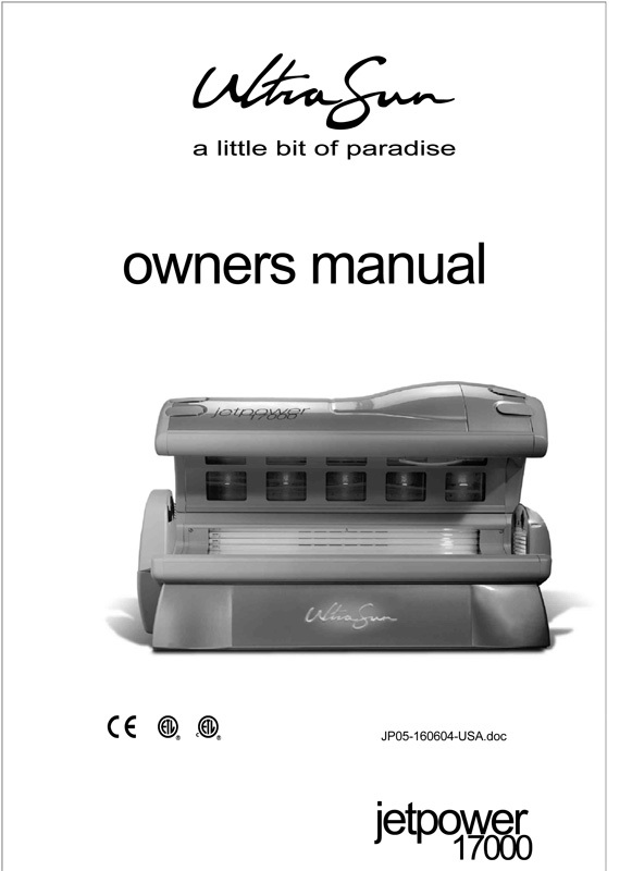 Ultrasun JetPower 17000 (2004) - Bed Manual