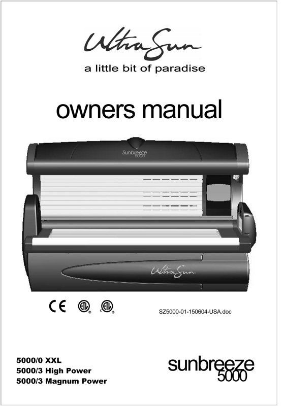 Ultrasun SunBreeze 5000 (2004) - Bed Manual