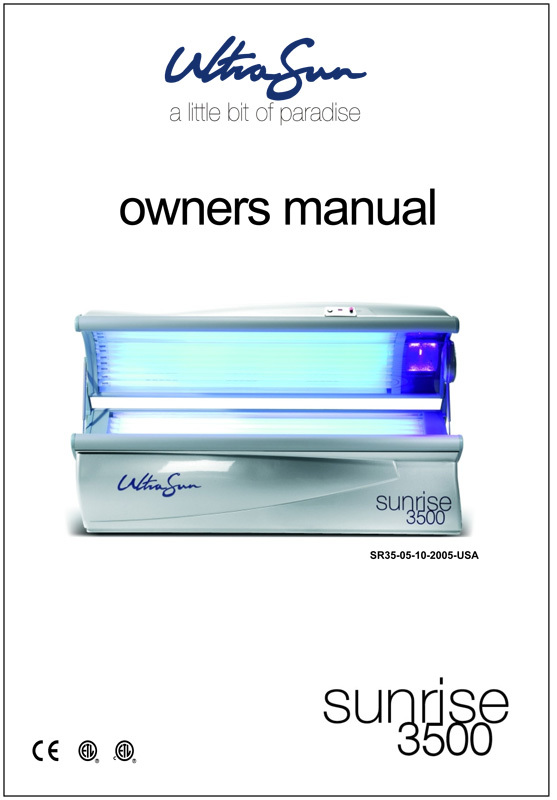 Ultrasun SunRise 3500 - Bed Manual