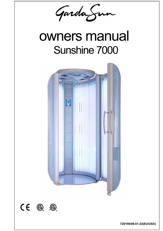 Gardasun Sunshine 7000 Standup (2005) Bed Manual