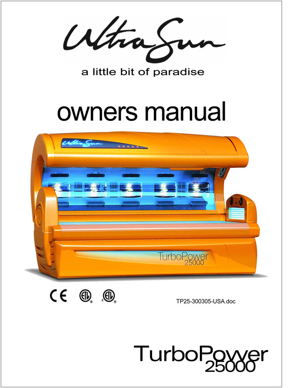 Ultrasun TurboPower 25000 - Bed Manual