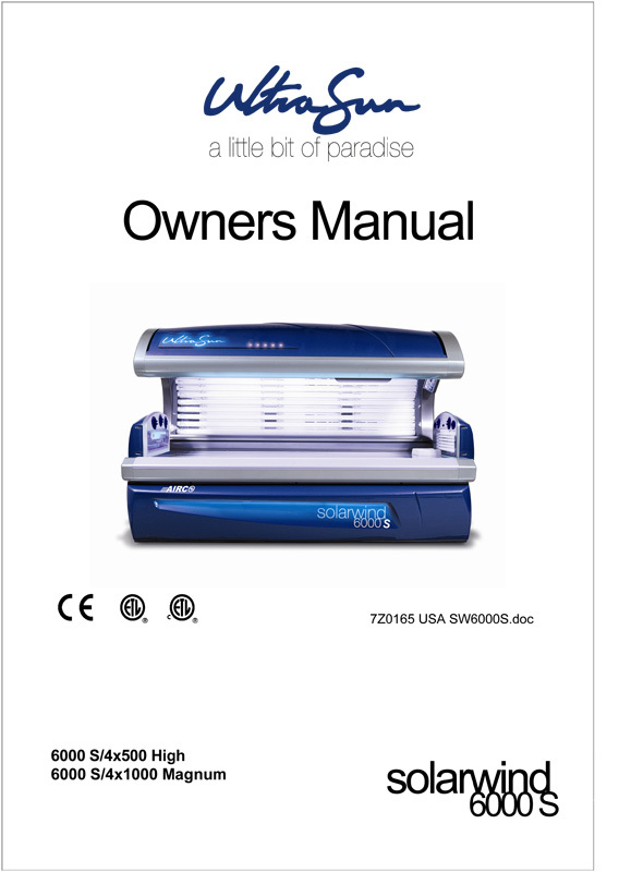 Ultrasun SolarWind 6000 S+ (2007) - Bed Manual