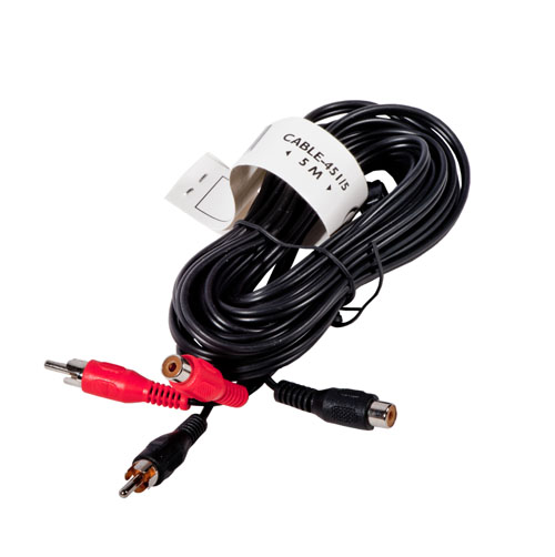 RCA Cable (5 mtr) w/ 2 M + 2 F Plugs