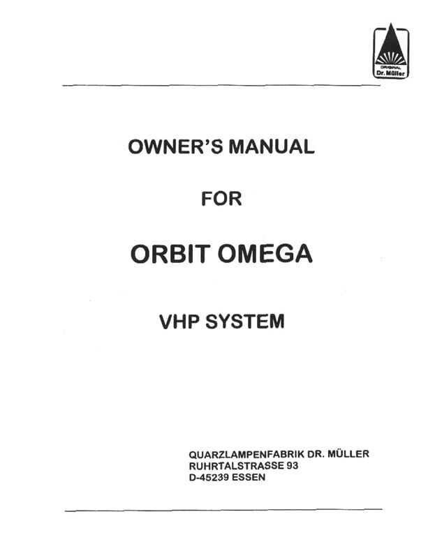 Original Dr. Muller Orbit Omega 12 (1998) - Bed Manual