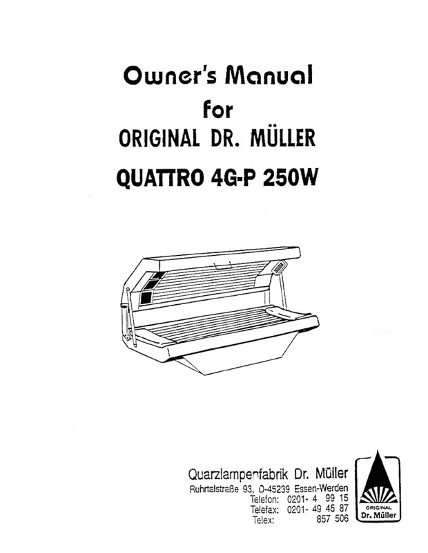 Original Dr. Muller Quattro 4G-P 250W (R15/14) (1993) - Bed Manual