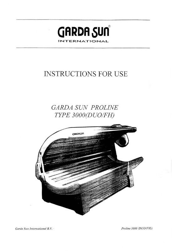 Gardasun Proline type 3000 (DUO/FH) - Bed Manual