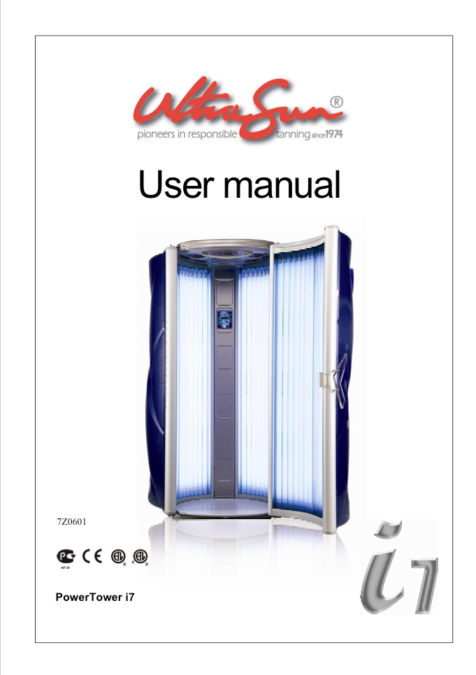 Ultrasun i7 Standup - Bed Manual & Supplement