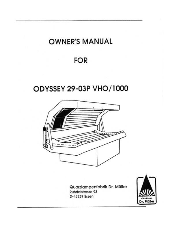 Original Dr. Muller Odyssey 29-03P VHO/1000 - Bed Manual