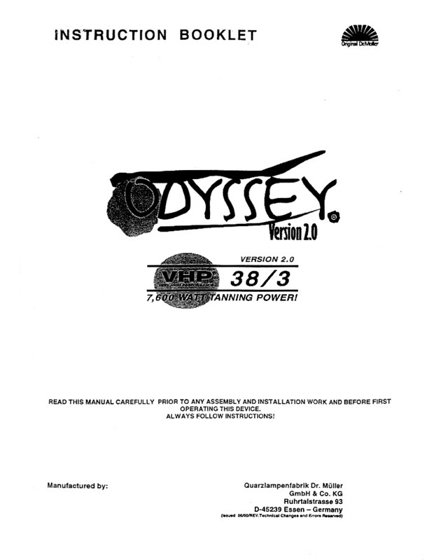 Original Dr. Muller Odyssey 38/3 VHP (v2) - Bed Manual