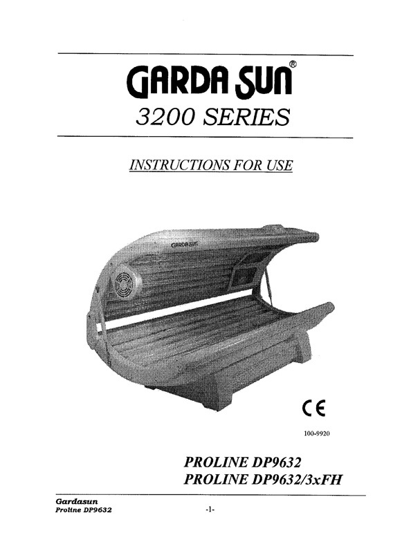 Gardasun Proline 3200 DP9632 (1999) - Bed Manual