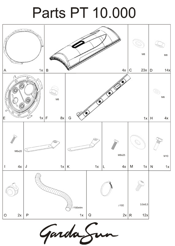 Gardasun Powertower 10,000 Parts & Assembly Instructions