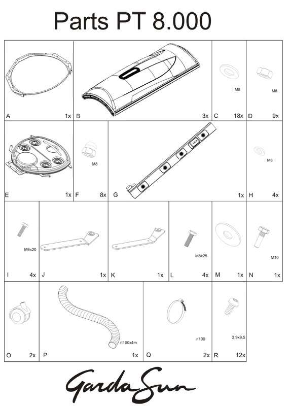 Gardasun Powertower 8000 Parts & Assembly Instructions