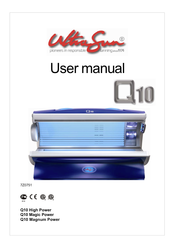 Ultrasun Q10 - Bed Manual & Supplement