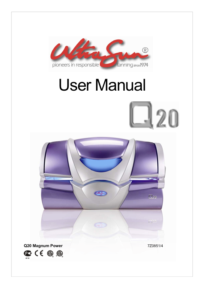 Ultrasun Q20 - Bed Manual & Supplement