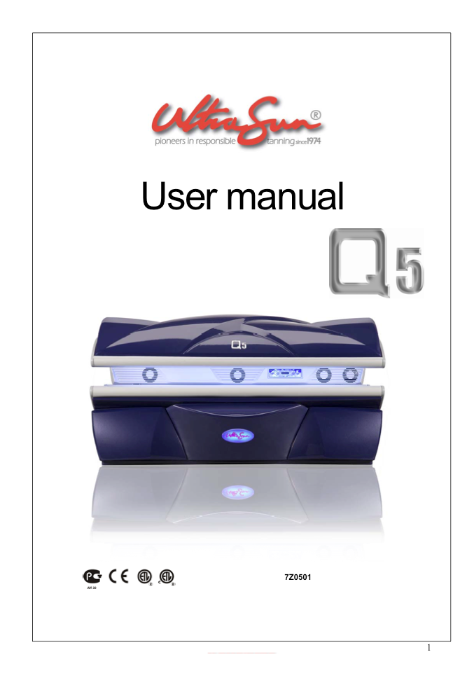 Ultrasun Q5 - Bed Manual & Supplement