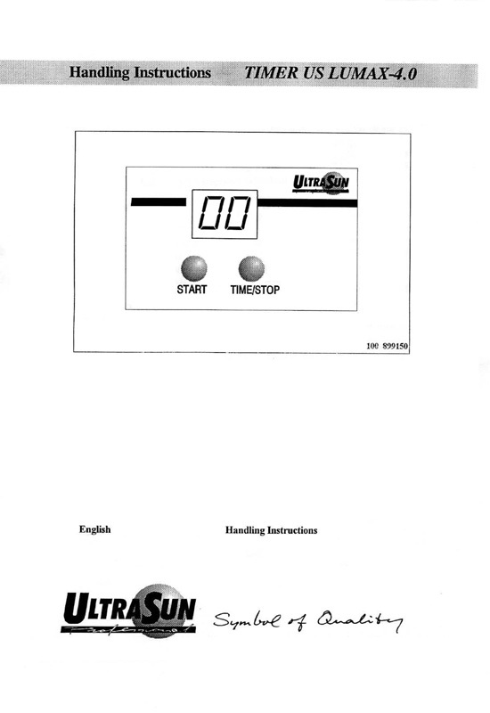 Ultrasun Lumo v4.0 Timer - Manual